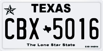 TX license plate CBX5016