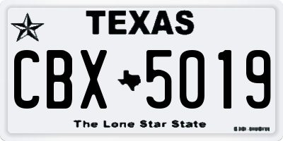 TX license plate CBX5019