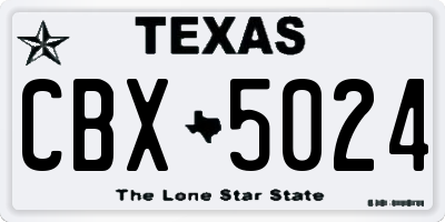 TX license plate CBX5024