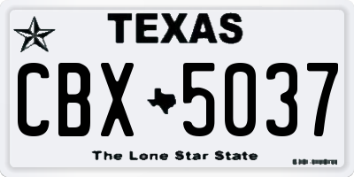 TX license plate CBX5037