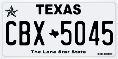 TX license plate CBX5045