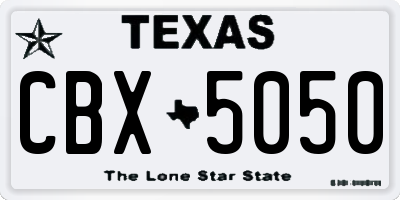 TX license plate CBX5050