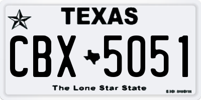 TX license plate CBX5051