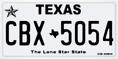 TX license plate CBX5054