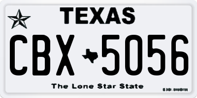 TX license plate CBX5056