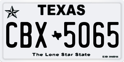 TX license plate CBX5065