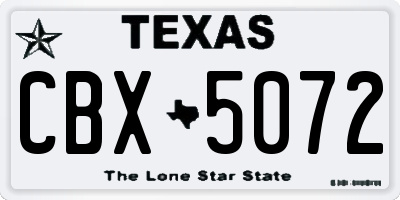 TX license plate CBX5072
