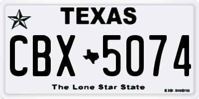 TX license plate CBX5074
