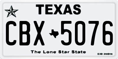 TX license plate CBX5076