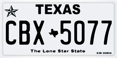 TX license plate CBX5077