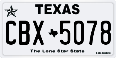 TX license plate CBX5078