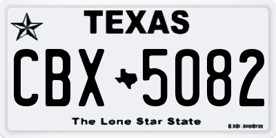 TX license plate CBX5082