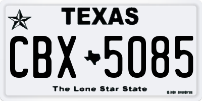 TX license plate CBX5085