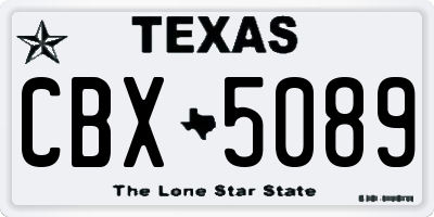 TX license plate CBX5089