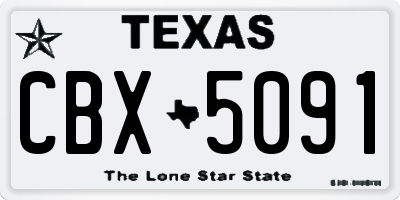 TX license plate CBX5091