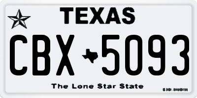 TX license plate CBX5093