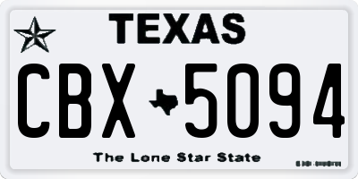 TX license plate CBX5094