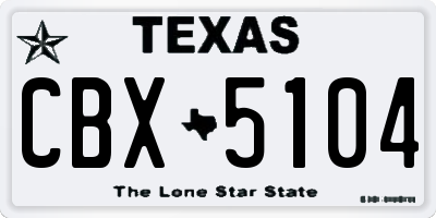 TX license plate CBX5104