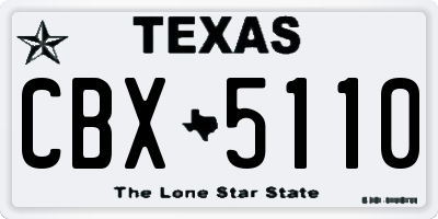 TX license plate CBX5110