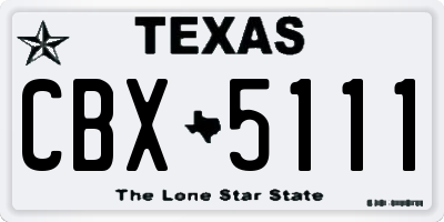 TX license plate CBX5111
