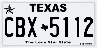 TX license plate CBX5112