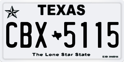 TX license plate CBX5115