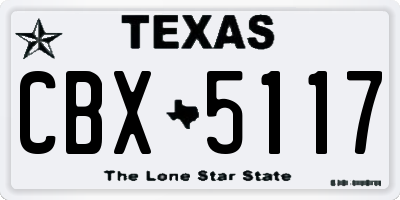 TX license plate CBX5117
