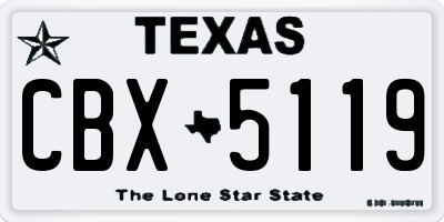 TX license plate CBX5119