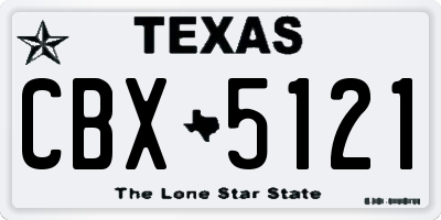 TX license plate CBX5121