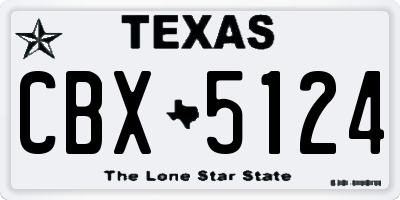TX license plate CBX5124