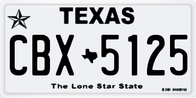 TX license plate CBX5125
