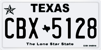 TX license plate CBX5128
