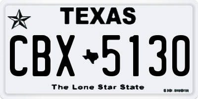TX license plate CBX5130