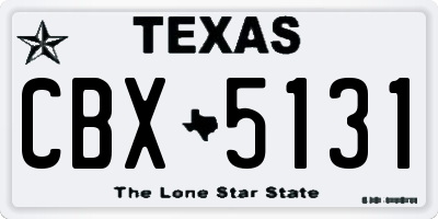 TX license plate CBX5131