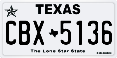 TX license plate CBX5136