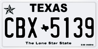 TX license plate CBX5139