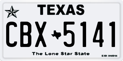 TX license plate CBX5141