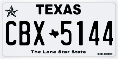 TX license plate CBX5144