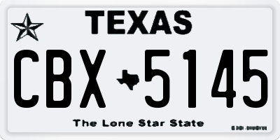 TX license plate CBX5145