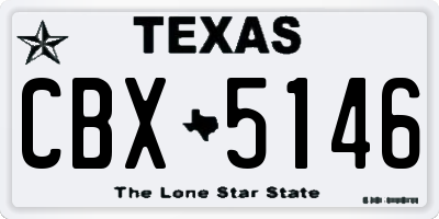 TX license plate CBX5146