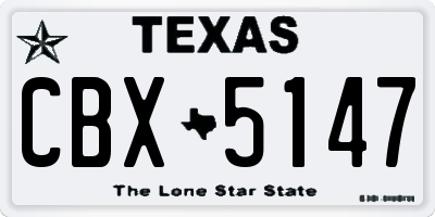 TX license plate CBX5147