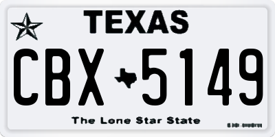 TX license plate CBX5149