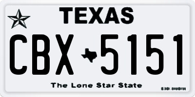TX license plate CBX5151