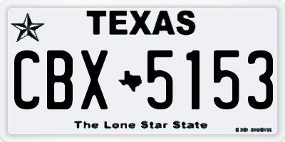 TX license plate CBX5153