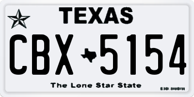 TX license plate CBX5154