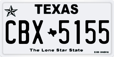 TX license plate CBX5155
