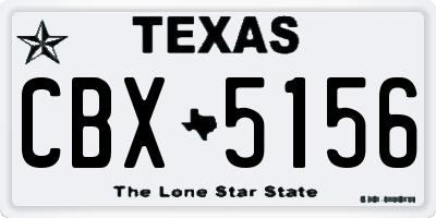 TX license plate CBX5156