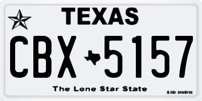 TX license plate CBX5157