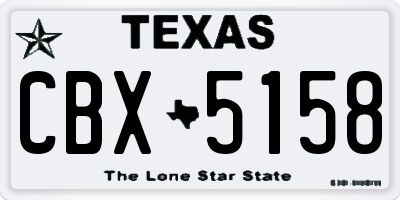 TX license plate CBX5158