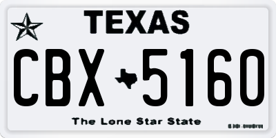 TX license plate CBX5160